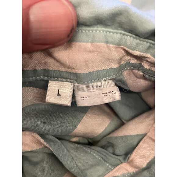 GANT Rugger Shirt Dress Womens Large Blue White Striped Belted Button Front - Picture 14 of 15